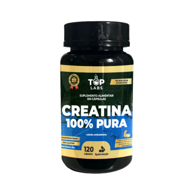 CREATINA 100% PURA EM CÁPSULAS - 120 CAPS TOP LABS