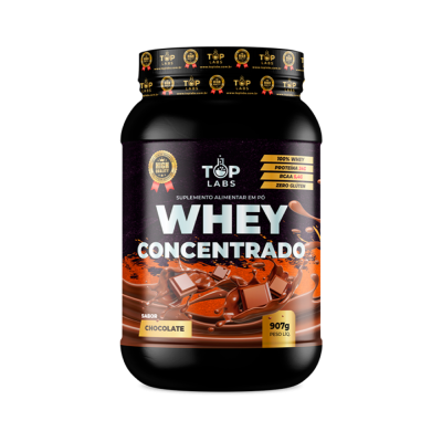 WHEY CONCENTRADO CHOCOLATE NOVO - 907 GR TOP LABS