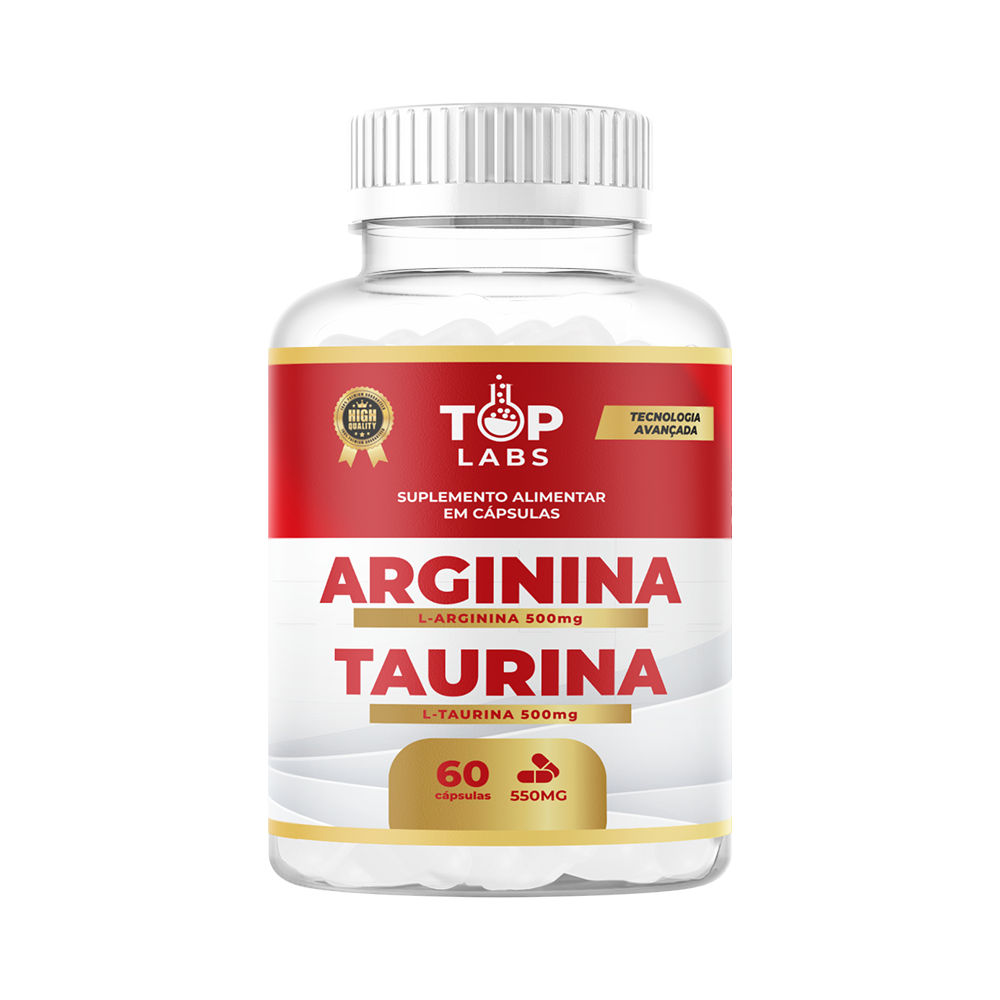 ARGININA + TAURINA 500MG CADA - 60 CAPS TOP LABS