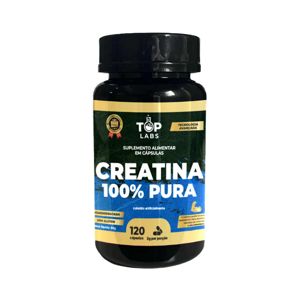 CREATINA 100% PURA EM CÁPSULAS - 120 CAPS TOP LABS