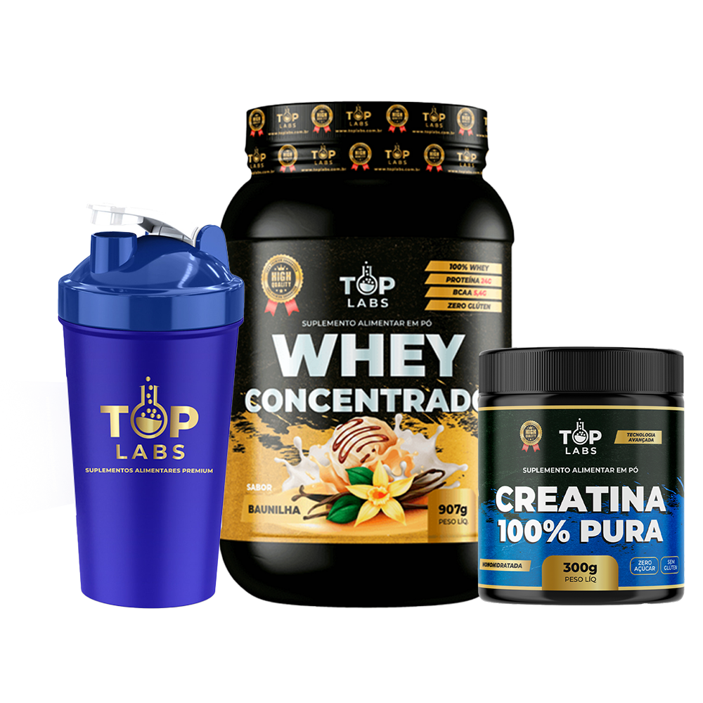 Kit-Inicial-Whey-Concentrado-+-Creatina-300g-+-Coqueteleira-600ML